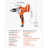 VEVOR Drill Mixer, 1/2 inch Corded Electric Drill Mixer Set, 0-850RPM 5.4A Mixing Drills, Mixing Drills Machine with D-Handle for Drilling & Blending, Handheld Cement Mixers for Fodder, Paint, Cement