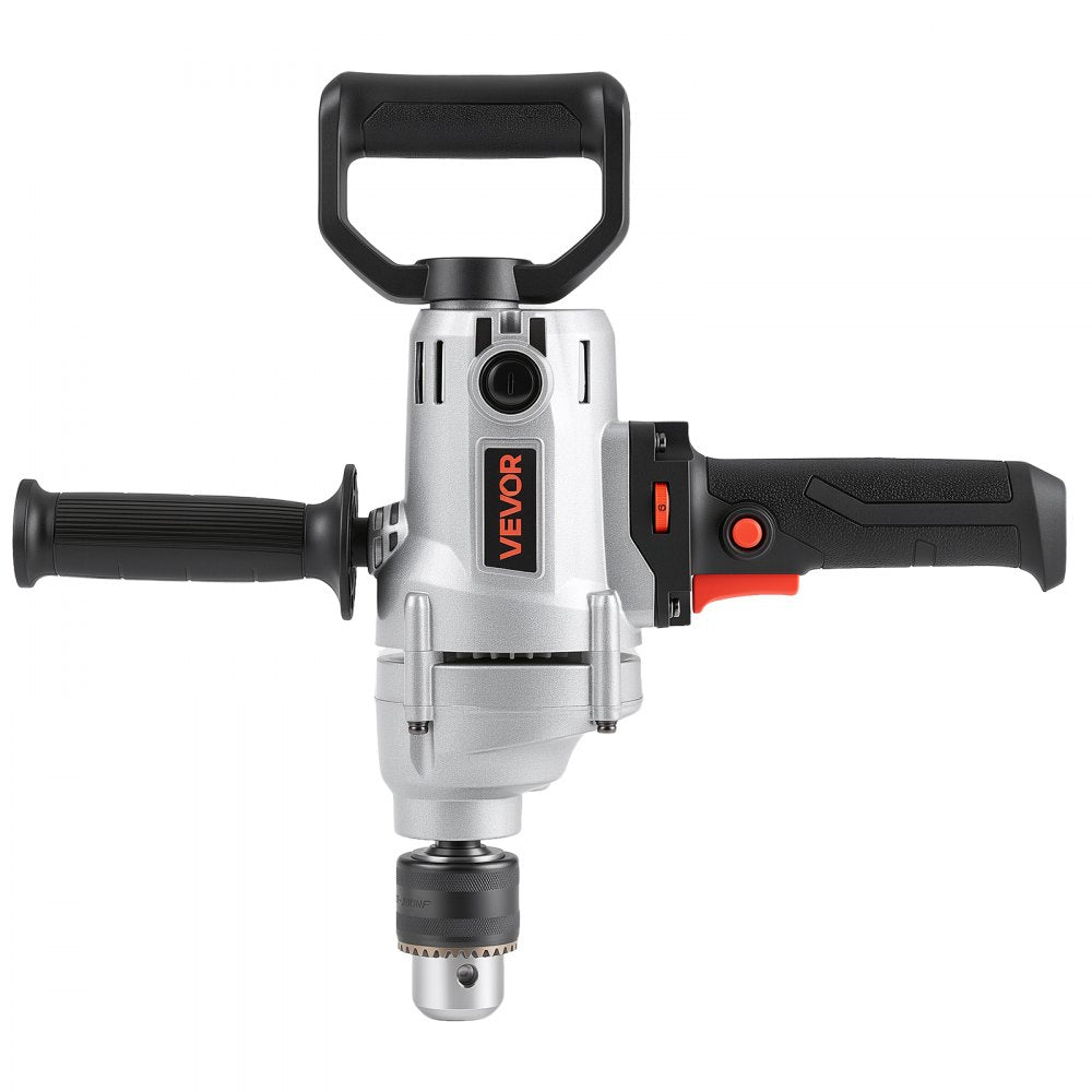 VEVOR Drill Mixer 5/8 inch 11.7 Amp 1300 W Corded Electric Drill Mixer Set, For Drilling & Mixing Cement Clay Paint, 0-1050 RPM 6-Speed Adjustment, Handheld Cement Mixer with 360° Adjustable Handle