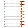 VEVOR Bar Clamps for Woodworking, 8-Pack, 24" Opening F Clamps, 600 lbs Load Limit, with Plastic Pad and Self-Locking Design, Premium Cast Iron and Carbon Steel, for Wood Working and Metal Working
