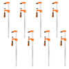 VEVOR Bar Clamps for Woodworking, 8-Pack, 24" Opening F Clamps, 600 lbs Load Limit, with Plastic Pad and Self-Locking Design, Premium Cast Iron and Carbon Steel, for Wood Working and Metal Working