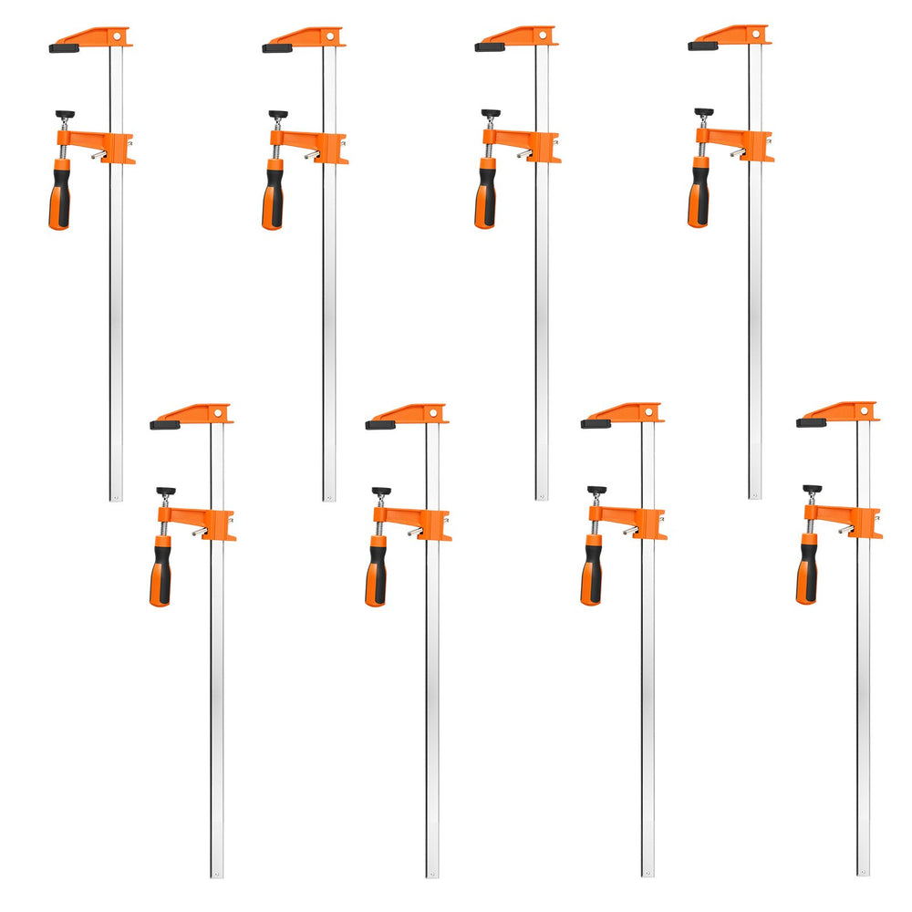 VEVOR Bar Clamps for Woodworking, 8-Pack, 24" Opening F Clamps, 600 lbs Load Limit, with Plastic Pad and Self-Locking Design, Premium Cast Iron and Carbon Steel, for Wood Working and Metal Working