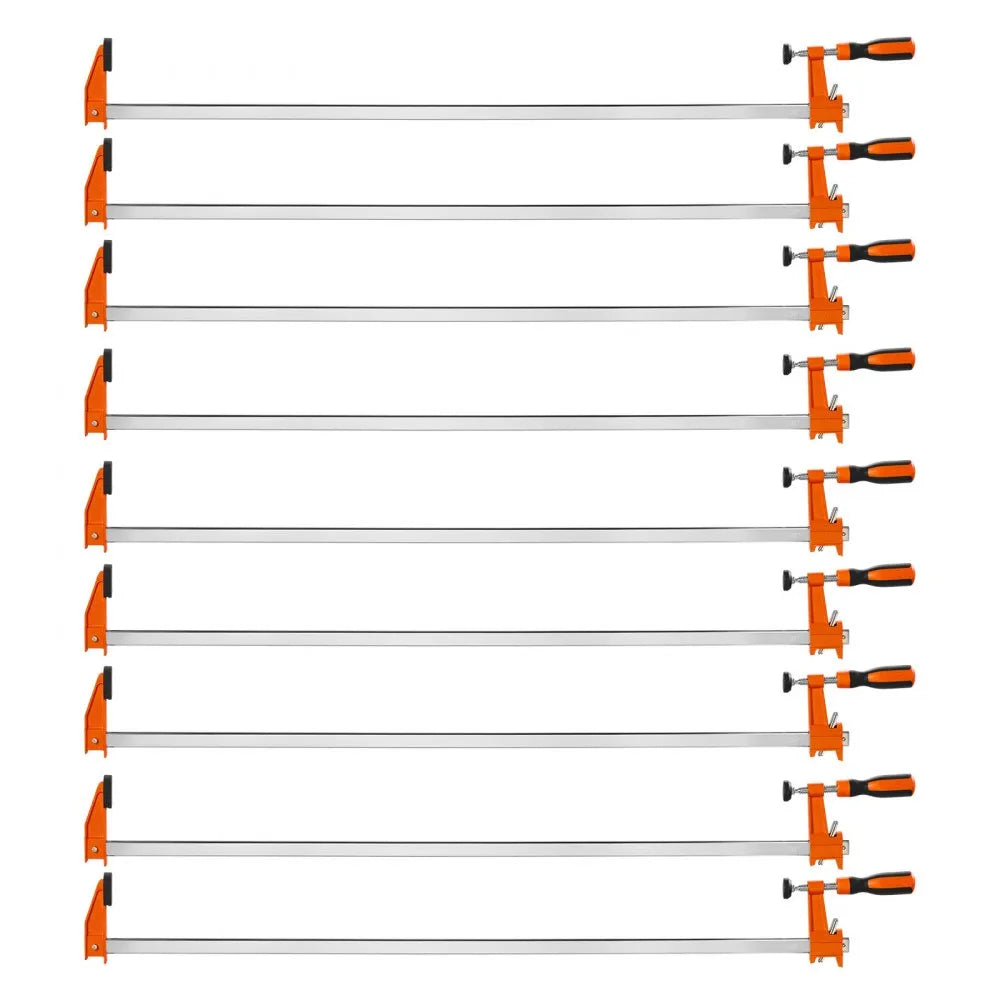 VEVOR Bar Clamps for Woodworking, 8-Pack, 36" Opening F Clamps, 600 lbs Load Limit, with Plastic Pad and Self-Locking Design, Premium Cast Iron and Carbon Steel, for Wood Working and Metal Working