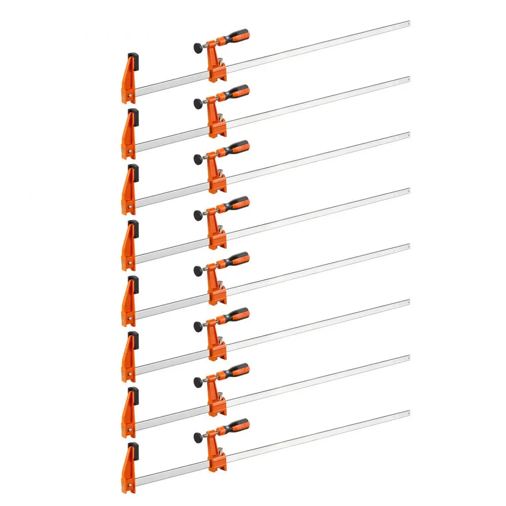 VEVOR Bar Clamps for Woodworking, 8-Pack, 36" Opening F Clamps, 600 lbs Load Limit, with Plastic Pad and Self-Locking Design, Premium Cast Iron and Carbon Steel, for Wood Working and Metal Working