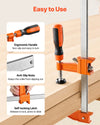 VEVOR Bar Clamps for Woodworking, 8-Pack, 36" Opening F Clamps, 600 lbs Load Limit, with Plastic Pad and Self-Locking Design, Premium Cast Iron and Carbon Steel, for Wood Working and Metal Working