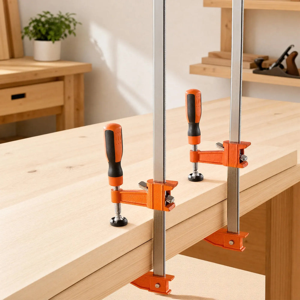 VEVOR Bar Clamps for Woodworking, 8-Pack, 36" Opening F Clamps, 600 lbs Load Limit, with Plastic Pad and Self-Locking Design, Premium Cast Iron and Carbon Steel, for Wood Working and Metal Working