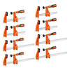 VEVOR Bar Clamps for Woodworking, 8-Pack, 6" and 12" F Clamps, 600 lbs Load Limit, with Plastic Pad and Self-Locking Design, Malleable Iron and Carbon Steel, for Wood Working and Metal Working
