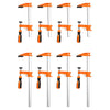 VEVOR Bar Clamps for Woodworking, 8-Pack, 6" and 12" F Clamps, 600 lbs Load Limit, with Plastic Pad and Self-Locking Design, Malleable Iron and Carbon Steel, for Wood Working and Metal Working