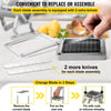 VEVOR Replacement Chopper Blade, 1/4 inch, 3 PCS French Fry Blade Assembly with 6 Extra Knives, Stainless Steel Dicer Parts and Push Block for Cutting Potatoes Carrots Onions Cucumbers Mushrooms