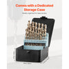 VEVOR Cobalt Drill Bit Set, 29 Pcs, M35 High Speed Steel Cobalt Drill Bits with Storage Case, for Drilling Metal, Stainless Steel, Aluminum Alloy, Wood, Plastic, for Professional Work and Home DIY