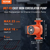 VEVOR 007-F5-7IFC Hot Water Recirculating Pump, 110V, 70W 23 GPM Hot Water Circulation Pump, 1" NPT Flange 3-Speed Circulator Pump, Quiet Operation Circulator Pump for Home Water Heater System