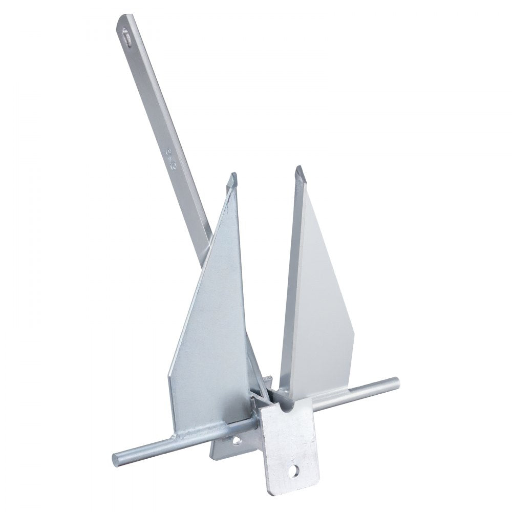 VEVOR Fluke Style Anchor Kit, 13 LBS Hot-Dipped Galvanized Steel Fluke Anchor with 7.9' Chain, 101' Rope and Two 0.4" Shackles, Marine Boat Anchor for Small Vessels Under 30', Seas, Rivers and Shores