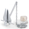 VEVOR Fluke Style Anchor Kit, 13 LBS Hot-Dipped Galvanized Steel Fluke Anchor with 7.9' Chain, 101' Rope and Two 0.4" Shackles, Marine Boat Anchor for Small Vessels Under 30', Seas, Rivers and Shores