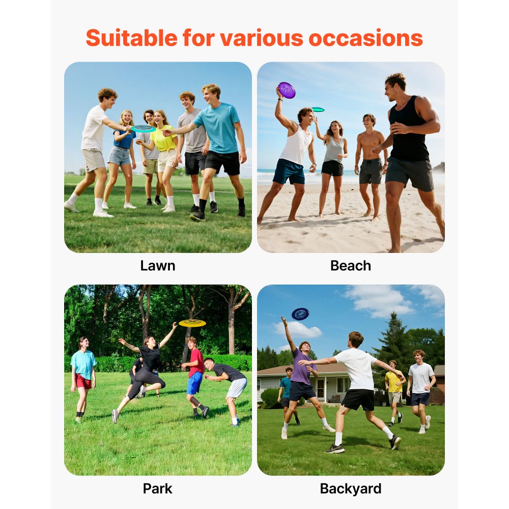 VEVOR Disc Golf Set, 8 Pack Disc Golf Starter Set, Beginners Flying Discs for Full-Body Strength Training, with Putter, Mid-Range, Driver, for Outdoor Backyard, Lawn, Beach, and Park