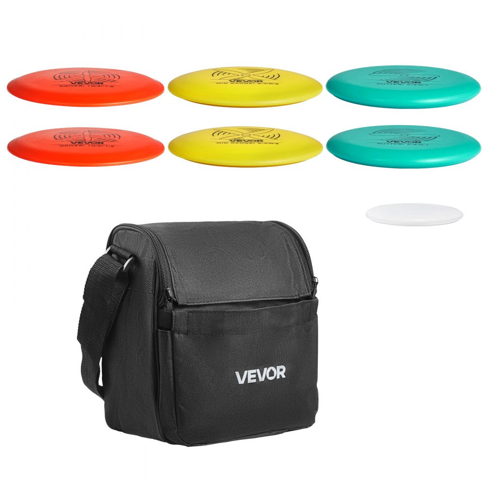 VEVOR Disc Golf Set, 6 PCS Flying Discs for Beginners, Disc Golf Starter Set, with Putter, Mid-Range, Driver, Including Mini Marker, Portable Backpack, for Outdoor Backyard, Lawn, Beach, and Park
