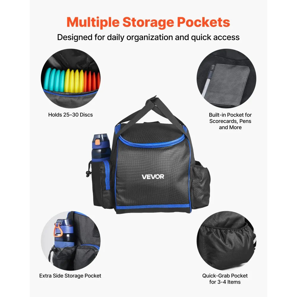 VEVOR Disc Golf Set, 12 PCS Flying Discs for Beginners, Disc Golf Starter Set, with Putter, Mid-Range, Driver, Including Mini Marker, Portable Backpack, for Outdoor Backyard, Lawn, Beach, and Park
