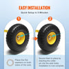 VEVOR Solid PU Run-Flat Tire Wheel, 10", 2-Pack, 400 lbs Dynamic Load, 450 lbs Static Load, Flat Free Tubeless Tires and Wheels for Hand Truck, Utility Cart, Dollies, Garden Trailers, Various Carts