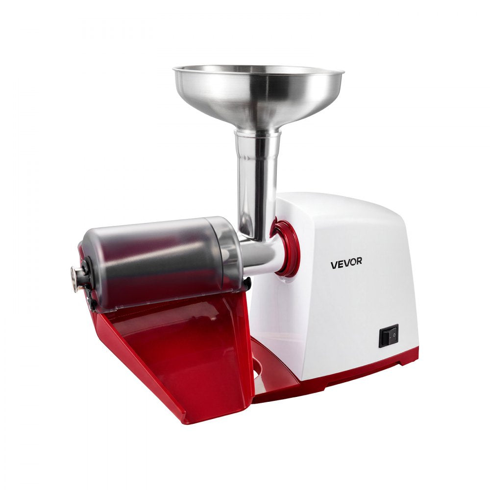VEVOR Electric Tomato Strainer 800W Max (Rated Power: 300W) Sauce Maker, 88 lbs/H For Purees, Strawberry, Salsa, Stainless Steel Tomato Food Mill Press Machine, 1mm, 1.5mm, 3mm & 6mm Screens, White