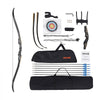 VEVOR Recurve Bow and Arrows Kit, 60 inch Wooden Takedown Bows, Right Handed Ergonomic Archery Recurve Bow Package, Longbow for Outdoor Target Training Practice Hunting, Beginners to Advanced, 35 lbs