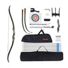VEVOR Recurve Bow and Arrows Kit, 60 inch Wooden Takedown Bows, Right Handed Ergonomic Archery Recurve Bow Package, Longbow for Outdoor Target Training Practice Hunting, Beginners to Advanced, 45 lbs