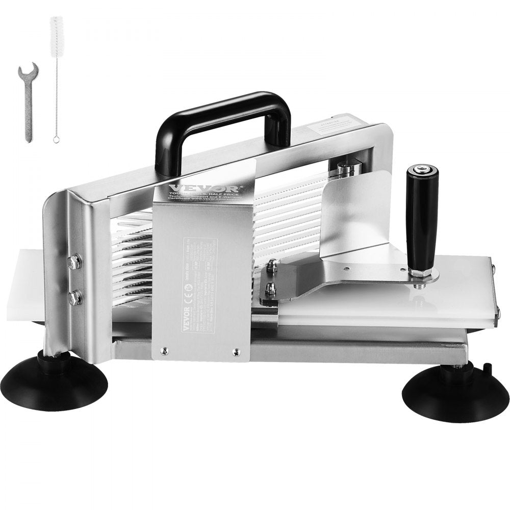 VEVOR Commercial Tomato Slicer, 1/4 inch Tomato Cutter Slicer, Stainless Steel Heavy Duty Tomato Slicer Machine, Manual Tomato Slicer with Non-slip Feet, for Cutting Tomatoes, Cucumbers, Bananas