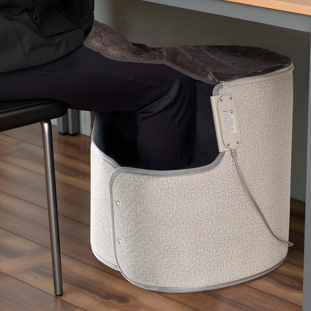 VEVOR Under Desk Space Heater,Rollable Foot Warmer Portable for Home&Office,Timer & Secure,Quiet for Legs,Ankles,Touch&Remote Control Personal Electric Round Surround Warming Pad,Over-Heat Protection
