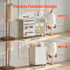 VEVOR Folding Sewing Table, Multipurpose Sewing Machine Table with Compact Design, Wheels, Shelves, Storage Trays, Wooden Pegs, and Magnetic Doors, Sewing Desk Cabinet for Sewing Machine, White