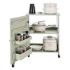 VEVOR Folding Sewing Table, Multipurpose Sewing Machine Table with Compact Design, Wheels, Wooden Pegs, Storage Trays and Shelf, Magnetic Door Lock, Craft Station and Side Desk for Home, Light Green