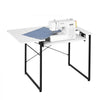 VEVOR Sewing Table, Multipurpose Sewing Machine Table with Foldable Side Shelf, Adjustable Shelf, Steel Legs, Computer Desk for Home, Fashion Studio, Art Studio, Educational Institution, White