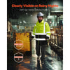 VEVOR High Visibility Reflective Safety Jacket, Waterproof Safety Hoodie, Work Construction Coat with Pockets for Men & Women, Rain Gear Meet ANSI & Class 3, Hi Vis Yellow Coat with Black Bottom, L