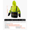 VEVOR High Visibility Reflective Safety Jacket, Waterproof Safety Hoodie, Work Construction Coat with Pockets for Men & Women, Rain Gear Meet ANSI & Class 3, Hi Vis Yellow Coat with Black Bottom, L