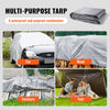 VEVOR Tarp Heavy Duty Waterproof 20x30 ft, Plastic Poly Tarp Cover 10 Mil, Multi Purpose Tear UV and Temperature Resistant Outdoor Tarpaulin with High Durability Reinforced Grommets (Silver/Brown)