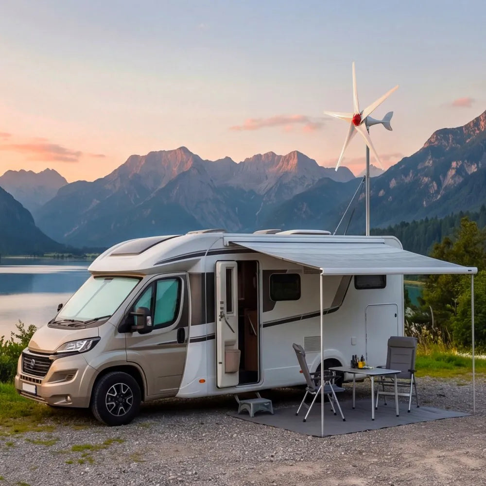 VEVOR 800W 12V Wind Turbine Generator, 5-Blade Wind Turbine Kit with MPPT Controller, High-Efficiency 3-Phase AC Permanent Wind Power Generator for RVs, Boats, Home, Farm (Tower Pole Not Included)