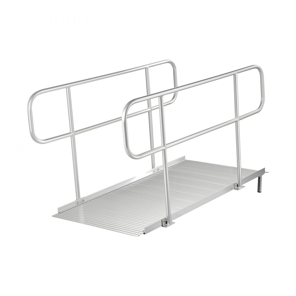 VEVOR Wheelchair Ramp with Handrails, 71.1 x 32.7 in, Heavy Duty Wide Aluminum Wheelchair Ramp with Adjustable Legs, 1000 lbs Capacity, Portable Threshold Ramps for Home Steps, Stairs, Doorways, Curbs