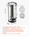 VEVOR Beer Brewing Equipment, 8 Gal/30L 304 Stainless Steel Home Beer Brewer,1500W All-in-One Home Brewing Kit with Tall strainer, Integrated Inner Barrel & Reinforced Handle