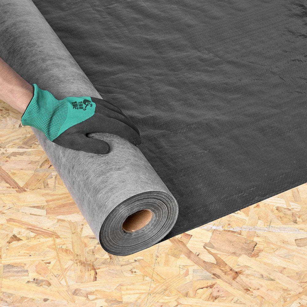 VEVOR House Wrap, 4 x 250 ft, 0.17 mm Thick Vapor Barrier, Heavy Duty Plastic Sheeting for Tear-resistant, Drop Cloth Vapor Barrier Covering for Residential & Commercial Construction, Black