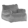 VEVOR Bean Bag Chair, BeanBag Sofa Chair with Armrests for Adults, Fluffy Plush & High-Density Foam Filling Adult Bean Bag with Zapper, Comfy Lazy Sofa Chair Ideal for Living Room, Bedroom, Grey
