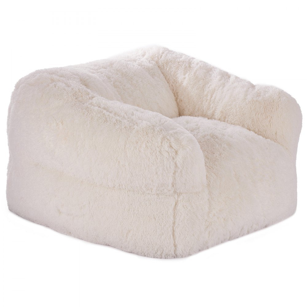 VEVOR Bean Bag Chair, BeanBag Sofa Chair with Armrests for Adults, Fluffy Plush & High-Density Foam Filling Adult Bean Bag with Zapper, Comfy Lazy Sofa Chair Ideal for Living Room, Bedroom, Beige