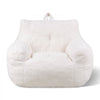 VEVOR Bean Bag Chair, 3 feet Bean Bag Chair with Soft Armrests and Storage Pocket, 25D Memory Foam Filled with Soft Teddy Velvet Cover, Bean Bag for Bedroom or Playroom, White