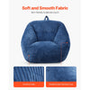 VEVOR Bean Bag Chair, 3 feet Bean Bag Chair with Soft Armrests and Storage Pocket, 25D Memory Foam Filled with Soft Teddy Velvet Cover, Bean Bag for Bedroom or Playroom, Blue