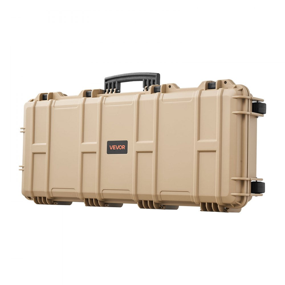 VEVOR Hard Rifle Case, Lockable Rifle Case with 4 Layers Pre-cut Foams, 36 in Gun Storage with Wheels, IP67 Waterproof & Dustproof Pistol Storage Cases for Rifles, Shotguns, Airsoft Guns, Khaki