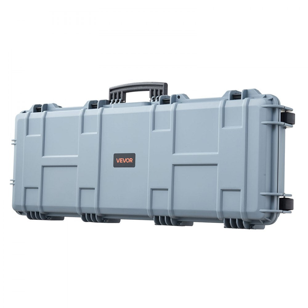 VEVOR Hard Rifle Case, Lockable Rifle Case with Pre-cut Foams, 42 in Movable Gun Storage with Wheels, IP67 Waterproof & Dustproof Pistol Storage for Rifle, Shotgun, Airsoft Gun, Grey