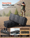 VEVOR Hard Rifle Case, Lockable Rifle Case with Detachable XPE Foam, 50 in Gun Storage with Wheels, IP67 Waterproof & Dustproof Pistol Storage Cases for Rifles, Shotguns, Airsoft Guns, Black