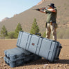 VEVOR Hard Rifle Case, Lockable Rifle Case with Pre-cut Foams, 52 in Gun Storage with Wheels, Heavy Duty IP67 Waterproof & Dustproof Pistol Storage Cases for Rifles, Shotguns, Airsoft Guns, Grey