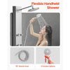 VEVOR Shower Panel Tower System with Rainfall Shower Head, 49 in Brushed Stainless Steel Shower Column, 3-Function Faucet, High Pressure Wall-Mount Rain Massage System with 6 Body Jets and Handheld