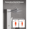 VEVOR Shower Panel Tower System with Rainfall Shower Head, LED, 49 in Brushed Stainless Steel Shower Column, 4-Function Faucet, Wall-Mount Rain Massage System with 6 Body Jets, Handheld, and Tub Spout