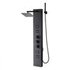 VEVOR Shower Panel Tower System with Rainfall Shower Head, 49 in Brushed Stainless Steel Shower Column, 4-Function Faucet, Wall-Mount Rain Massage System, with 4 Body Jets,  Handheld, and Tub Spout