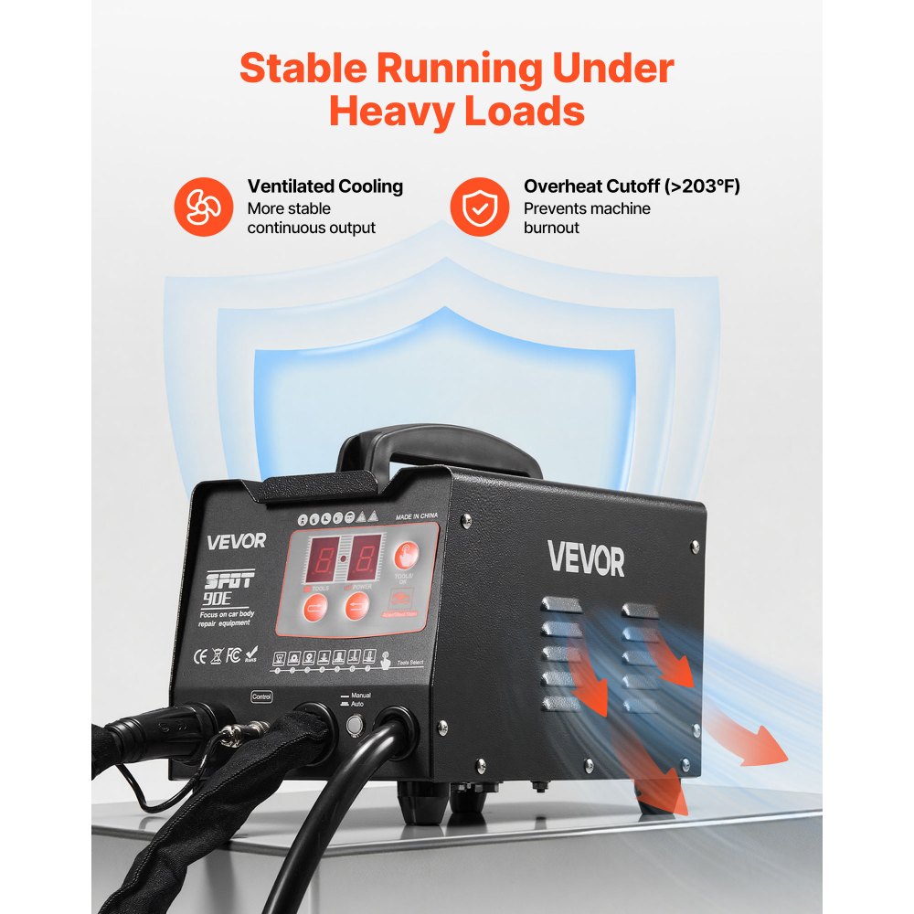 VEVOR Stud Welder Dent Repair Kit & Welding Cart, 3KW Spot Welder with 2 Welding Guns and 7 Modes, 110V Auto Body Spot Welding Dent Repair Machine for Steel Panel Repair