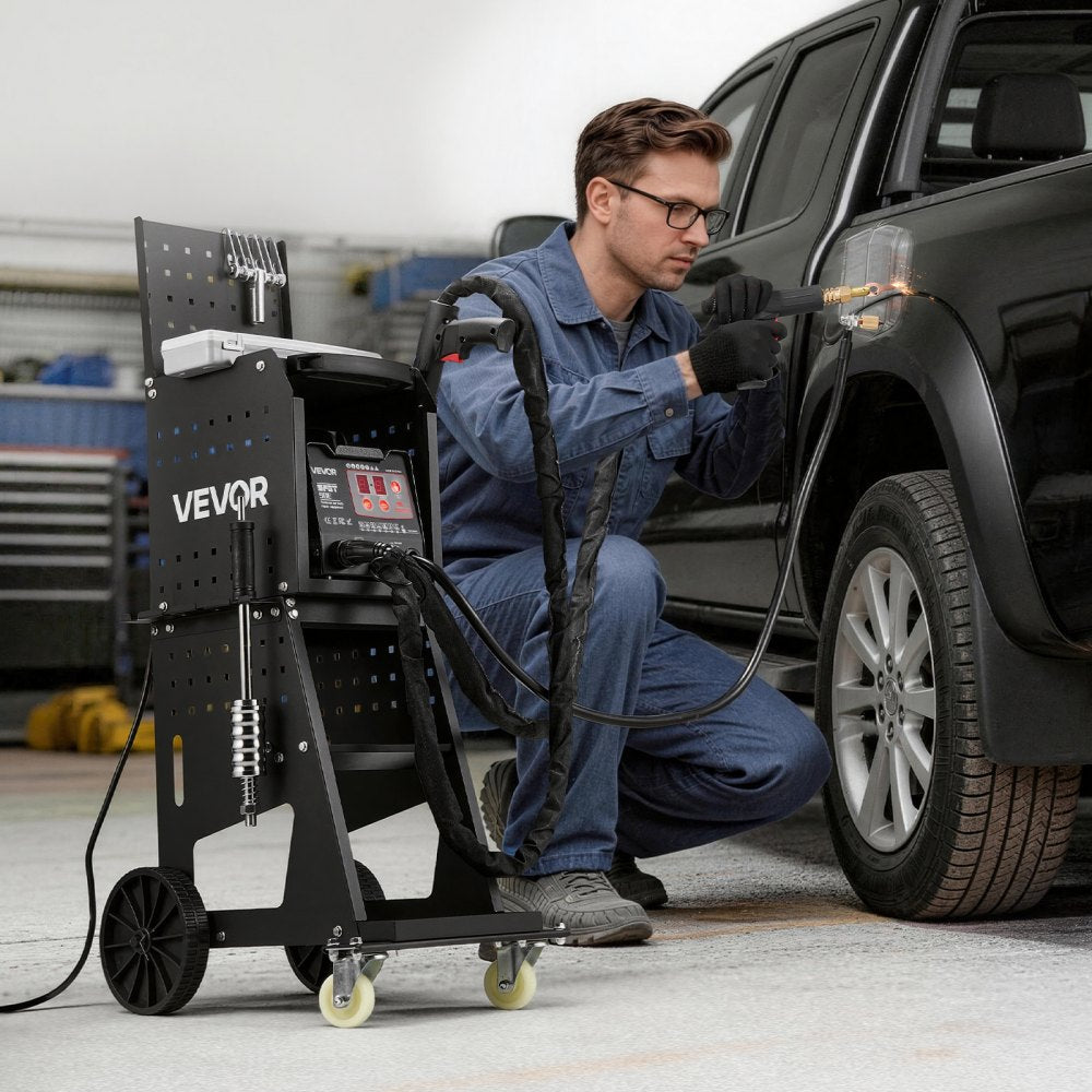 VEVOR Stud Welder Dent Repair Kit & Welding Cart, 3KW Spot Welder with 2 Welding Guns and 7 Modes, 110V Auto Body Spot Welding Dent Repair Machine for Steel Panel Repair
