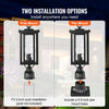 VEVOR 2 Pack Dusk to Dawn Outdoor Post Light, 17.72 in, Waterproof Lamp Post Light Fixtures with 3.5 in Pier Mount Base Glass Shade, Lightning-proof Exterior Pole Column Light for Patio Garden Pathway