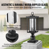 VEVOR 2 Pack Dusk to Dawn Outdoor Post Light, 17.72 in, Waterproof Lamp Post Light Fixtures with 3.5 in Pier Mount Base Glass Shade, Lightning-proof Exterior Pole Column Light for Patio Garden Pathway